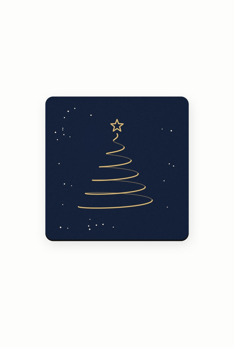 Gold Line Christmas Tree Coaster