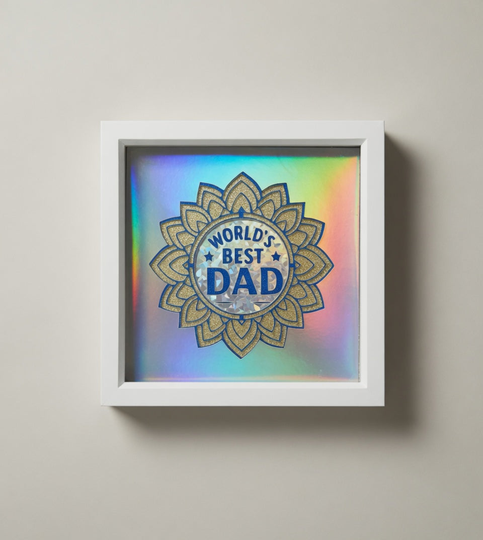 World's Best Dad shadow box, handmade UK gift