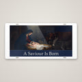 A Saviour Is Born metal Christmas wall plaque – front view