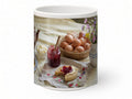 Crumpets and cat breakfast mug, handmade UK gift
