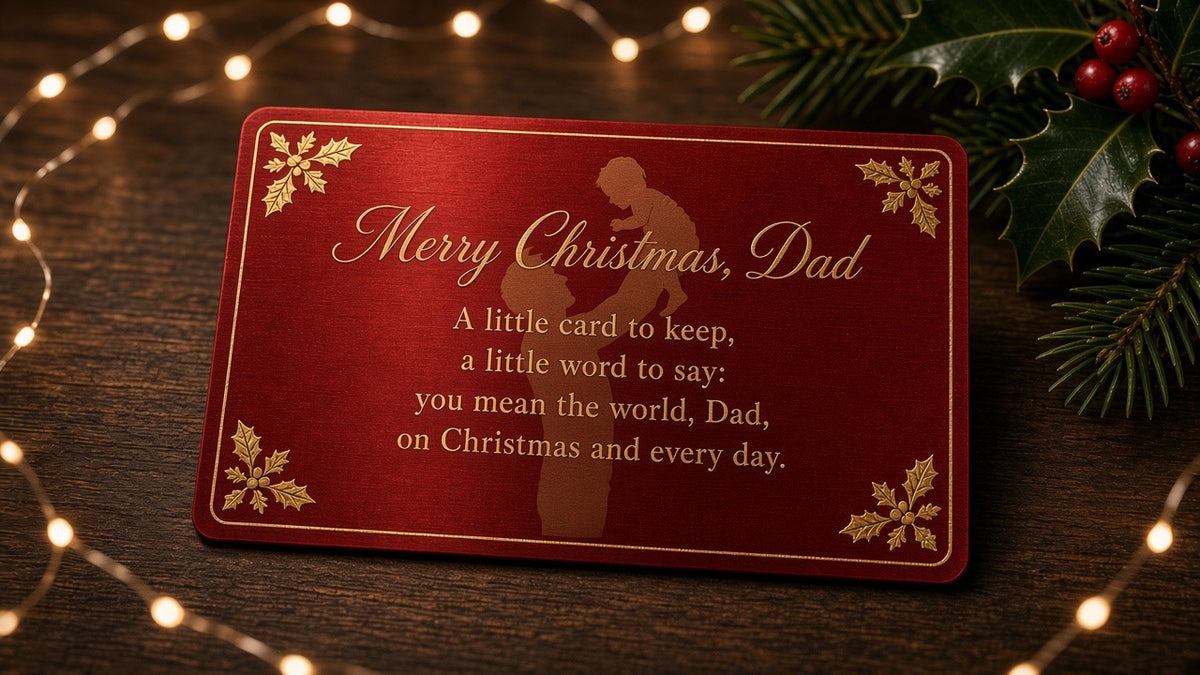 Merry Christmas Dad Wallet Card – Red