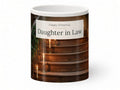 Happy Christmas Daughter in Law Mug – Candlelit Stairs – front view