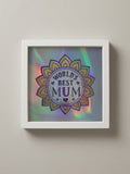 World's Best Mum shadow box, handmade UK gift