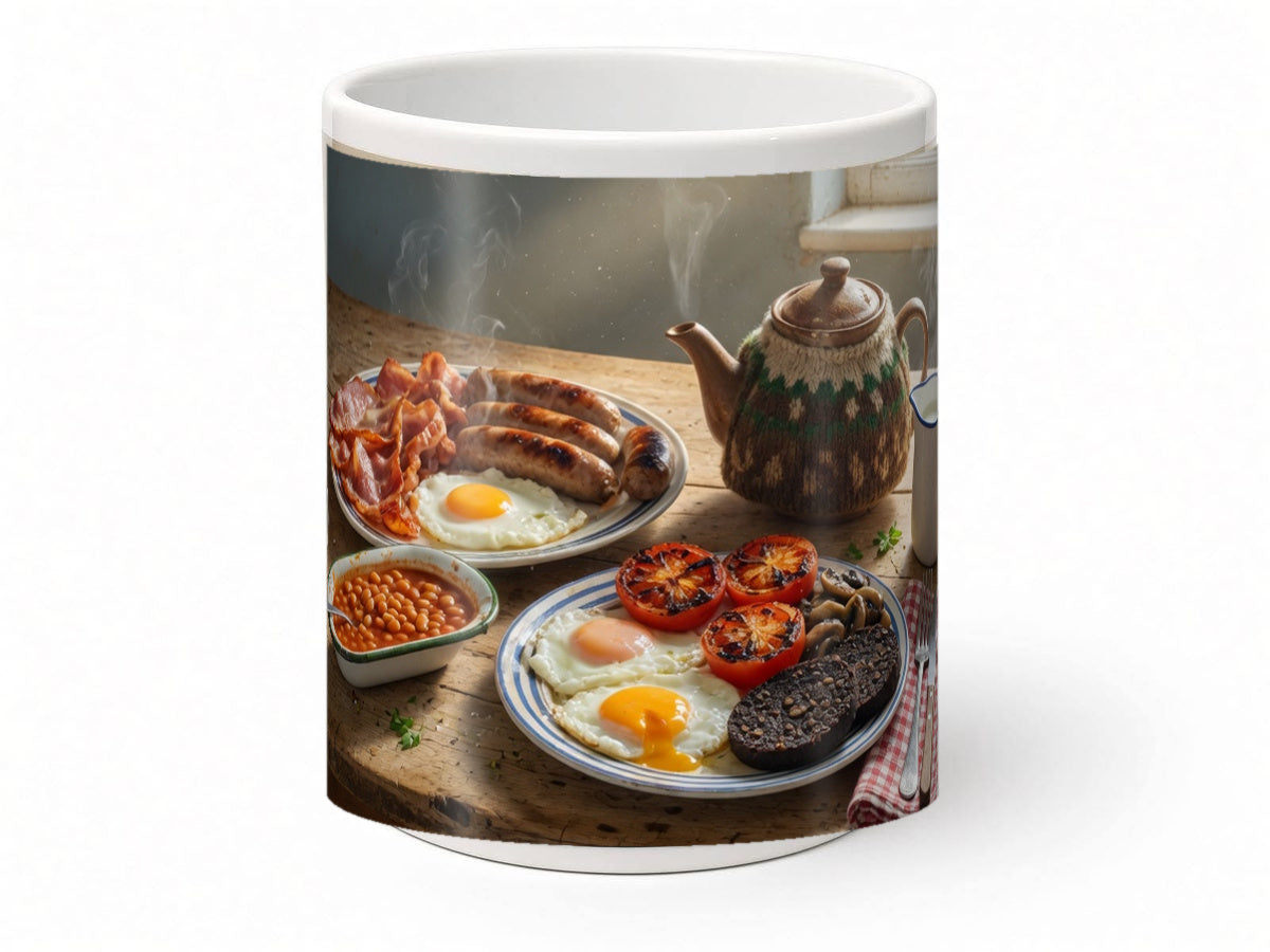 Full english breakfast mug, handmade UK gift