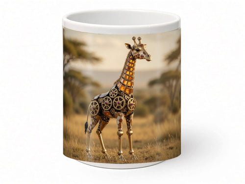 Clockwork giraffe mug, handmade UK gift