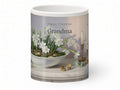 Happy Christmas Grandma Mug – Winter Narcissi – front view