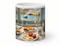 Harbour view breakfast mug, handmade UK gift