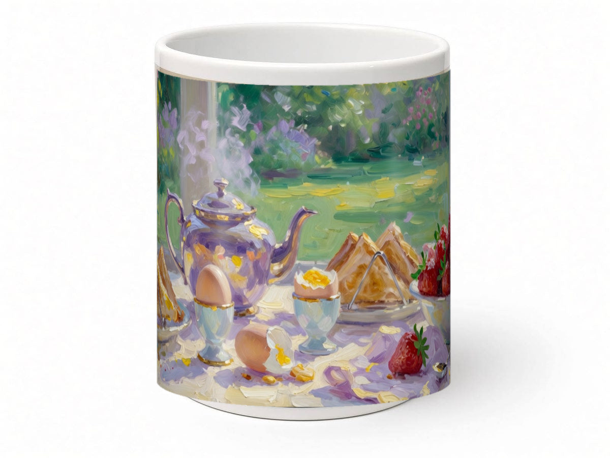 Impressionist strawberry breakfast mug, handmade UK gift