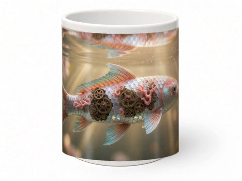 Clockwork koi mug, handmade UK gift