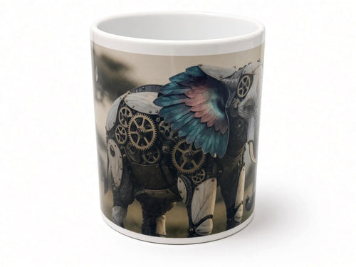 Clockwork elephant mug, handmade UK gift