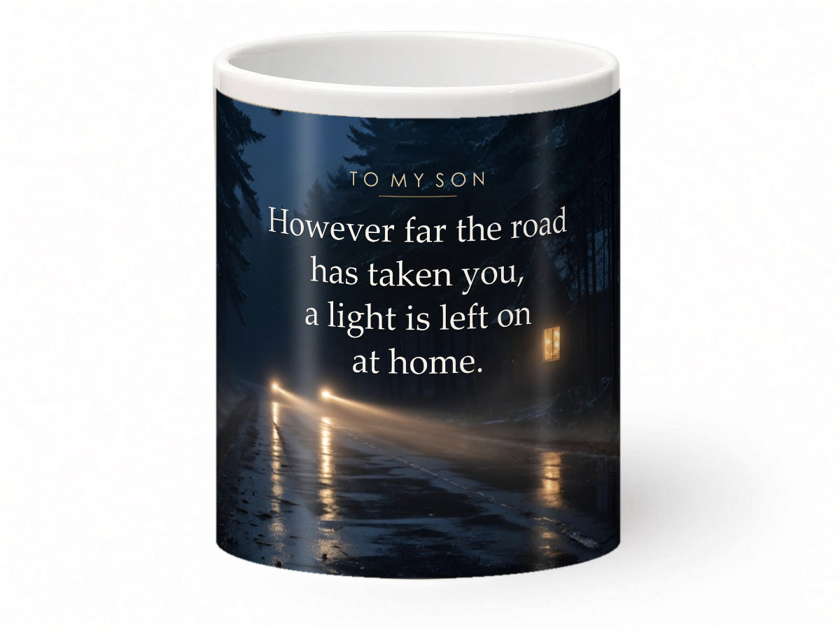 To My Son Christmas Mug – A Light Left On