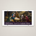 O Come, Let Us Adore Him metal Christmas wall plaque – front view