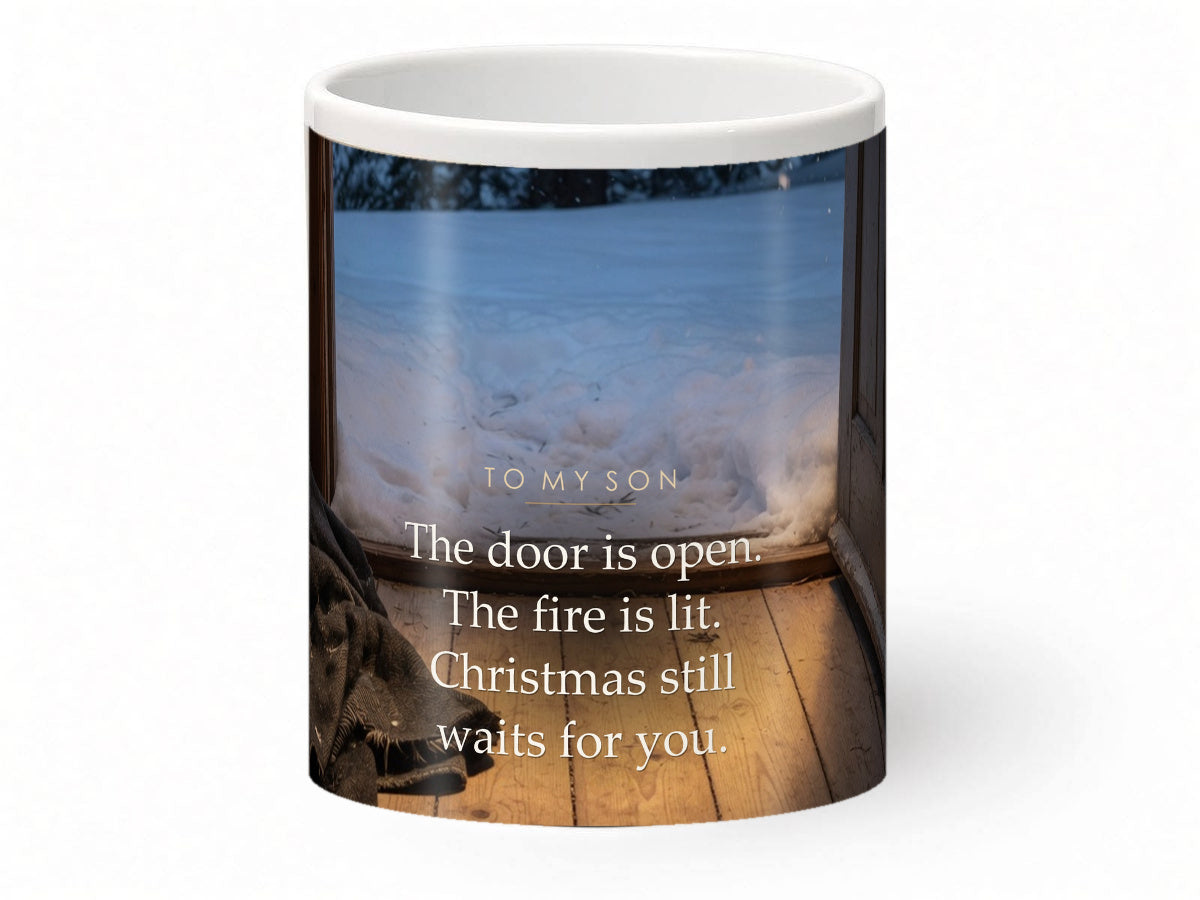 To My Son Christmas Mug – Open Door & Snow