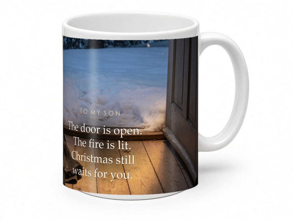 To My Son Christmas Mug – Open Door & Snow