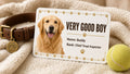 Personalised Very Good Boy pet ID metal card, handmade UK gift
