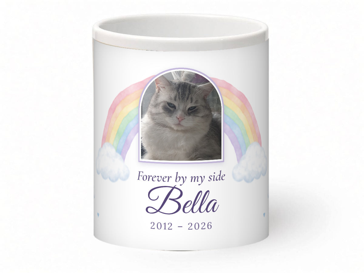 Personalised Rainbow Bridge cat memorial mug