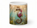 Clockwork seahorse mug, handmade UK gift