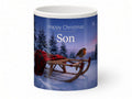 Happy Christmas Son Mug – Robin & Sledge – front view