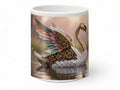 Clockwork swan mug, handmade UK gift