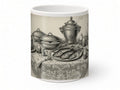 Victorian breakfast engraving mug, handmade UK gift
