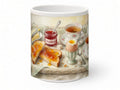 Watercolour breakfast tray mug, handmade UK gift